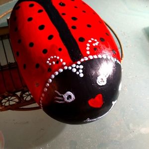 Made by me lady bug rocks. Hand painted.